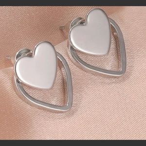 Double Stud Heart Earrings